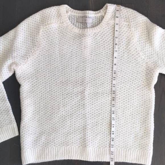 NWT LOFT Winter White Honeycomb Textured Knit Pullover Sweater, size Large ❤️ - Picture 10 of 11